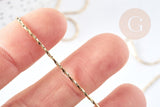Collier Chaine Serpentine complète avec fermoir acier 304 inoxydable doré 1mm/50cm, x1 (G8781)