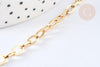 Chaine acier 304 inoxydable IP doré 18k maille ovale 7mm, x1 mètre (G8415)
