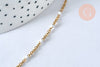 Collier Chaine acier 304 inoxydable doré 14k résine blanche 2mm-45cm, x1 (G1732)