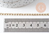 Chaine maille courbe large acier 304 inoxydable doré IP 14K 5mm, x1 mètre (G3146)