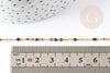 Chaine acier 304 inoxydable doré IP 14K résine noire 2mm, x1 mètre (G0103)