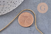 Chaine acier boule 1.4mm dorée 14k, x1 mètre (G1562)
