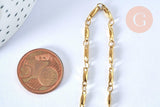 Collier Chaine acier doré maille fantaisie,chaine collier inoxydable,création bijoux,chaine large,45mm,chaine complète, x1 G4632