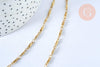 Collier Chaine acier doré maille fantaisie,chaine collier inoxydable,création bijoux,chaine large,45mm,chaine complète, x1 G4632