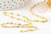 Chaine acier inoxydable 304 doré IP 14k résine jaune 2mm, x1 mètre (G3294)