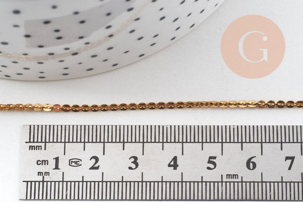 Chaine acier inoxydable doré IP 14 carats fantaisie, x1 mètre (G0148)