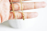 Collier Chaine avec fermoir acier doré 18k figaro 3mm-45cm, x1 (G1491)