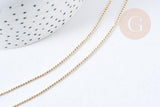Chaine boule facettée laiton dorée 1.5mm,chaine création bijoux, grossiste chaine, 5 metres G8713