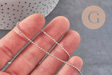 Chaine boule facettée laiton platine facetté 1.5mm, x5 metres (G11315)