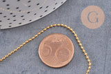 Chaine boule laiton doré lisse 1.5mm, fourniture créative,chaine boule, grossiste chaine,1.5mm,chaine dorée fine,x 5 mètres (G7981)