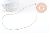 Collier Chaine complète acier doré 14k satellite 0.9mm-50cm,chaine collier acier inoxydable,sans nickel, x1 (G5796)