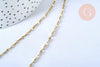 Chaine complète acier dorée 14k fantaisie,collier doré,sans nickel,acier doré,chaine complète,2mm,50cm, x1 G2995