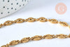 Chaine complète acier dorée 14k grain de café,chaine fantaisie, acier doré inoxydable ,chaine complète,45cm, x1 G5801