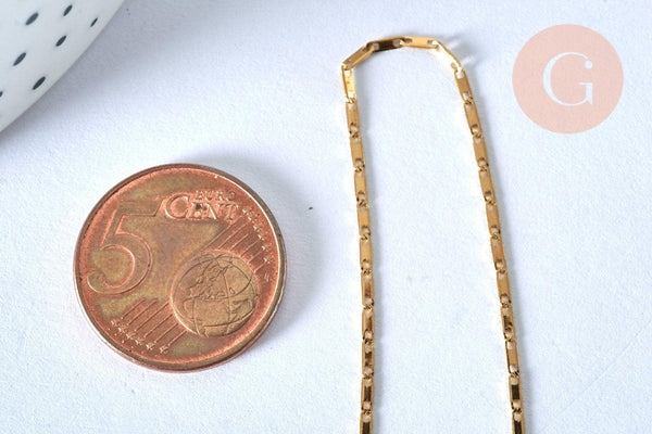 Chaine complète acier dorée 14k marine,chaine fantaisie,acier doré,chaine complète,1.7mm,45cm, x1 (G2209)