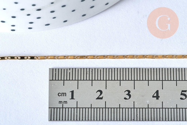 Chaine complète acier dorée 14k marine,chaine fantaisie,acier doré,chaine complète,1.7mm,45cm, x1 (G2209)