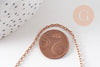 Chaine complète avec fermoir acier inoxydable or rose IP 14k forçat 1.9mm/45cm, x1 (G10612)