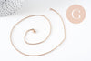 Chaine complète avec fermoir acier inoxydable or rose IP 14k forçat 1.9mm/45cm, x1 (G10612)
