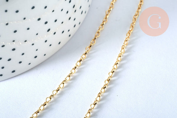 Chaine complète avec fermoir maille coeur laiton doré 1.8x2.4mm/ 46cm, x1 (G5354)