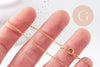 Chaine complète collier laiton doré forçat 14K 1.5mm-40cm, x1 (G10115)