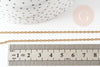 Chaine complète forçat acier 304 inoxydable doré IP 2mm/50cm avec fermoir, x1 (G9300)