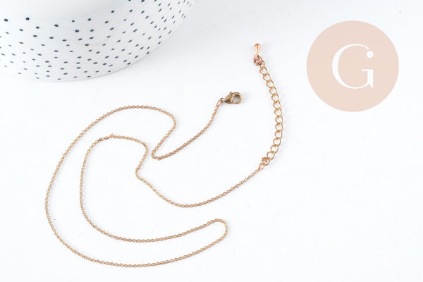 Chaine complète forçat avec fermoir cuivre brut 2mm/80cm, x1 (G8315)