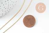 Collier Chaine complète serpent acier inoxydable 304 dorée 1mm-45cm, x1 (G10113)