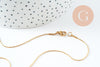 Collier Chaine complète serpent acier inoxydable 304 dorée 1mm-45cm, x1 (G10113)