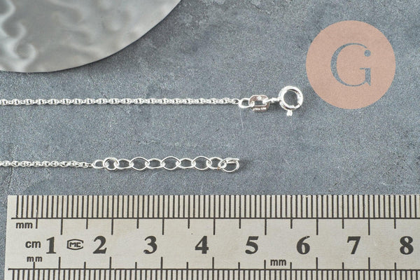 Chaine de cheville maille fantaisie très fine argent 925 massif 24cm, x1 (G9430)