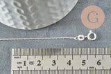 Chaine de cheville maille serpentine très fine argent 925 massif 22.9cm, x1 (G9429)