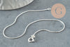 Chaine de cheville maille serpentine très fine argent 925 massif 22.9cm, x1 (G9429)