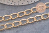 Chaine doré grosse maille aluminium doré,chaine collier,création bijoux,chaine large,15x10x2mm, x 1 Mètre (G2125)