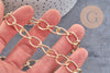 Chaine doré grosse maille aluminium doré,chaine collier,création bijoux,chaine large,15x10x2mm, x 1 Mètre (G2125)