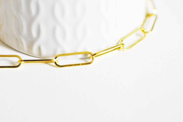 Chaine doré maille rectangle fer, chaine collier, chaine large,18x6mm, x1 mètre G1789