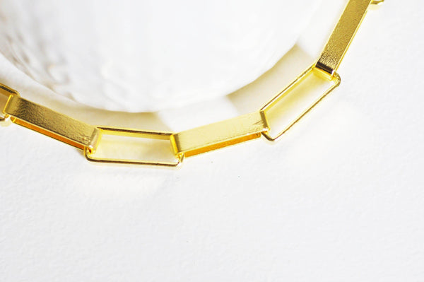 Chaine doré maille rectangle,chaine collier, chaine dorée,chaine large,19x7mm, X 1Mètre G1788