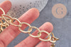 Chaine doré maille ronde texturée aluminium doré 20mm, x1 mètre (G2774)