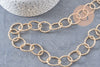 Chaine doré maille ronde texturée aluminium doré pâle 24mm, x1 mètre (G2783)
