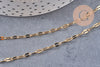 Chaine dorée 14 carats fantaisie, chaine dorée,chaine plaquée or,5mm, x1metre, (G2499)