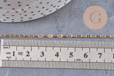 Chaine dorée 14 carats fantaisie texturée, chaine dorée,chaine plaquée or, 4mm x1metre, (G7039)