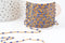 Chaine dorée acier inoxydable 304 doré résine bleue paillette 2mm,x1 mètre (G4168)