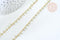 Chaine dorée perle cristal vert clair 2.5x2mm, chaine collier,création bijoux ,chaine lunettes,chaine fantaisie, x1 mètre G5841