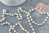 Chaine dorée perle howlite naturelle 6.5mm, chaine pierre, pierre naturelle chaine lunettes, x 1Mètre G4141