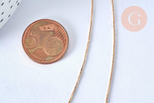Chaine dorée vénitienne 14K,chaine collier, laiton doré,chaine complète,1.5 mm, 40cm, x1 G0680