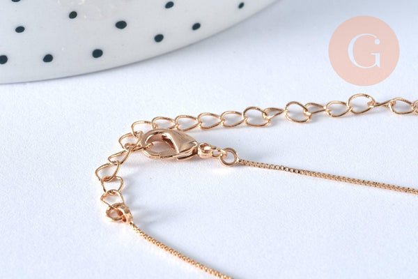 Chaine dorée vénitienne 14K,chaine collier, laiton doré,chaine complète,1.5 mm, 40cm, x1 G0680
