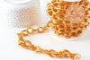 Chaine double maille rolo aluminium doré texturé 22mm, x1 mètre (G10591)
