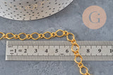 Cadena de fantasía de hierro dorado 7x10mm, x1 metro (G11236)
