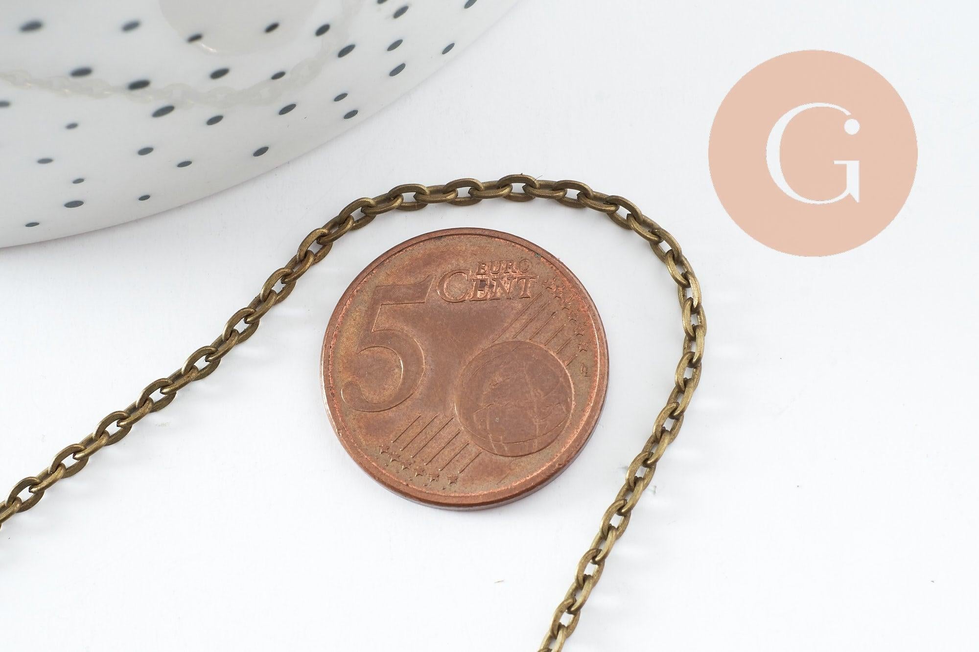 Chaine fer forçat bronze 3mm, x5 metres (G9984)