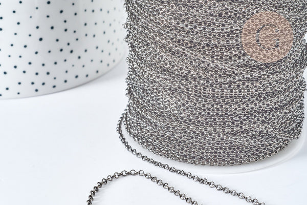 Chaine fer rollo noir métalgun 2.5mm, x5 mètres (G8139)