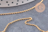 Chaine fine Dorée forçat 16K, fourniture créative, chaine bijou, création bijoux,chaine diamantée,chaine dorée,1.8 mm, x1 mètre (G0031)