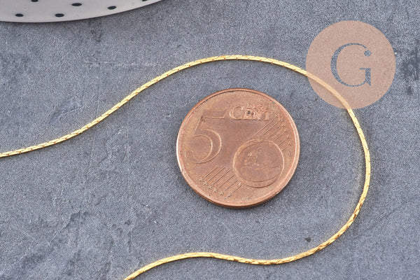 Chaine fine Dorée serpent laiton doré 0.9 mm, x 5mètres (G0733)