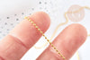 Chaine fine boule laiton doré facettes 45.5cm-1.5mm avec extension,chaine collier en laiton, chaine avec fermoir, x1 (G8586)